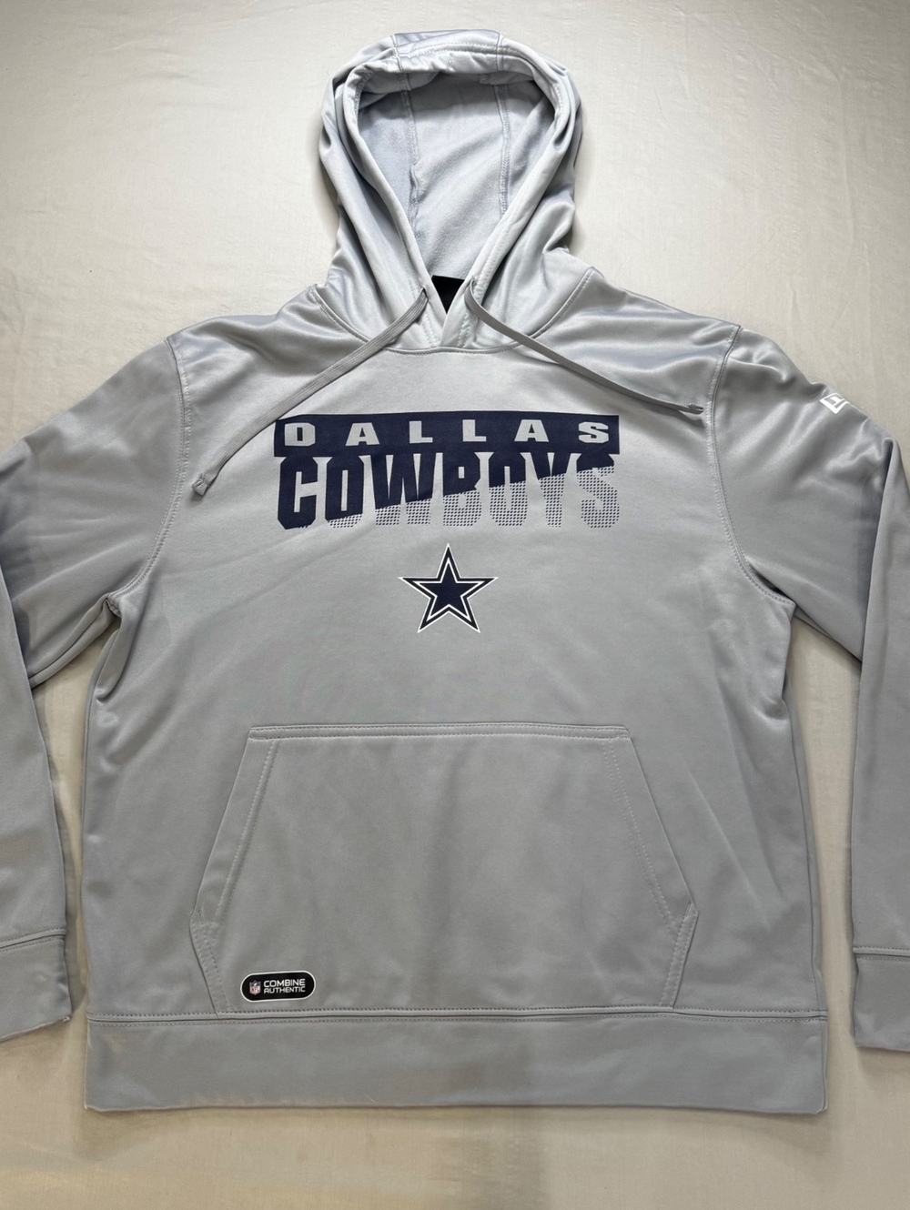 New Era Dallas Cowboys Hoodie Men’s L Gray NFL Sportcore Blokecore